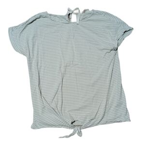 Listicle oversized striped short sleeve t-shirt with tie accent size S